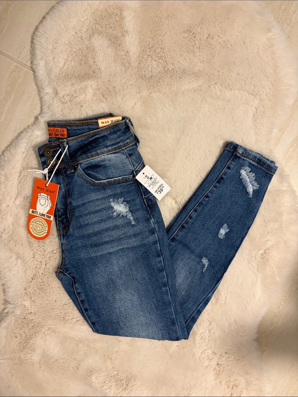 Wax Jean Distressed Skinny Jeans - Size 27